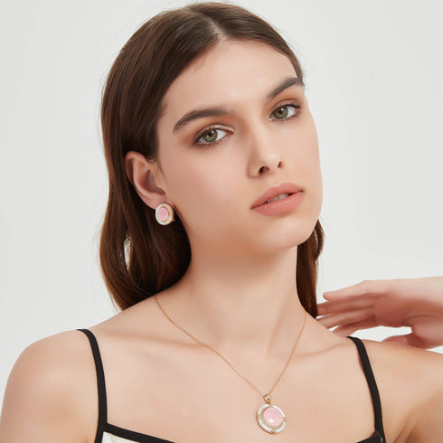 Pink Queen Conch Shell Princess Pearls Earrings - House Of Pearls